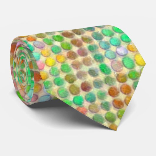 Waterverf Pastel Stippen Stropdas (Opgerold)