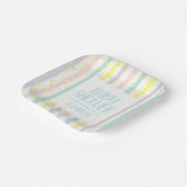 Waterverf Pastel Stripes Boy Baby shower Papieren Bordje (Gebogen)