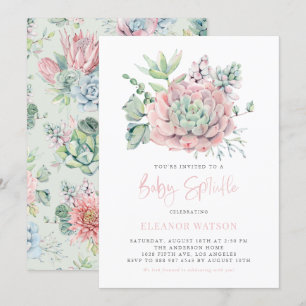 Waterverf Pastel Succulent Baby Sprinkle Kaart