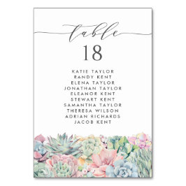 Waterverf Pastel Succulenten Bruiloft Zitplaatsen Kaart