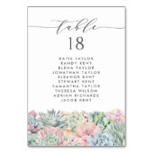 Waterverf Pastel Succulenten Bruiloft Zitplaatsen Kaart (Voorkant)