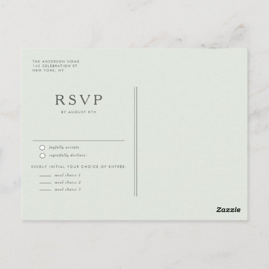 Waterverf Pastel Succulenten Garland Bruiloft RSVP Briefkaart (Achterkant)