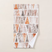 Waterverf Pastel Terracotta Tribal Triangles Bad Handdoek (Handdoek)