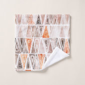 Waterverf Pastel Terracotta Tribal Triangles Bad Handdoek (Wasdoekje)
