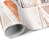 Waterverf Pastel Terracotta Tribal Triangles Cadeaupapier (Rol Hoek)
