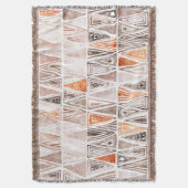 Waterverf Pastel Terracotta Tribal Triangles Deken (Voorkant Verticaal)