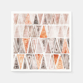 Waterverf Pastel Terracotta Tribal Triangles Servet