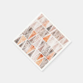 Waterverf Pastel Terracotta Tribal Triangles Servet (Hoek)