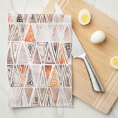 Waterverf Pastel Terracotta Tribal Triangles Theedoek (Quarter Fold)