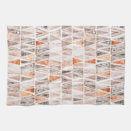 Waterverf Pastel Terracotta Tribal Triangles Theedoek