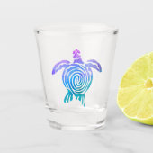 Waterverf Pastel Tie Dye Spiral Zee Turtle Shot Glas (Voorkant)