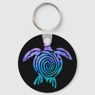 Waterverf Pastel Tie Dye Spiral Zee Turtle Sleutelhanger