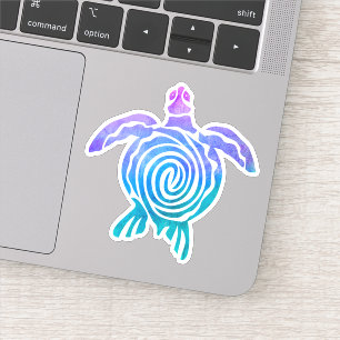 Waterverf Pastel Tie Dye Spiral Zee Turtle Sticker