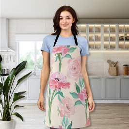 Waterverf Pastel Tuinbloemen Schort