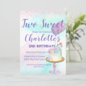 Waterverf pastel twee zoete meisjes 2e verjaardag kaart (Staand voorkant)