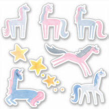 waterverf pastel unicorns sticker pack