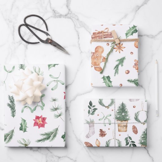 Waterverf pastel vakantie inpakpapier vellen (Voorkant)