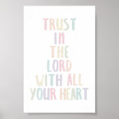 Waterverf pastel Vertrouwen in de Heer met uw Poster (Voorkant)