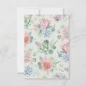 Waterverf pastel vetplanten boeket bruiloft RSVP kaartje (Achterkant)