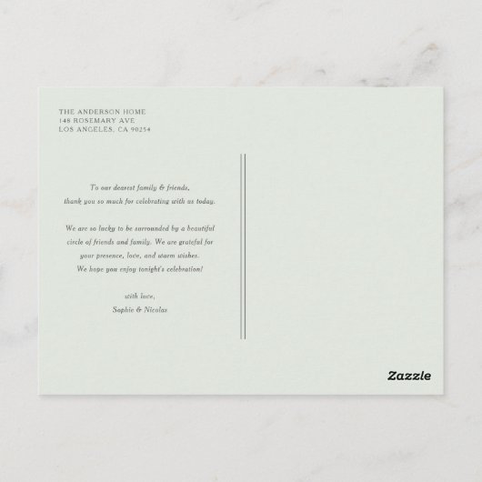 Waterverf pastel vetplanten bruiloft dank u briefkaart (Achterkant)