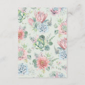 Waterverf pastel vetplanten bruiloft details informatiekaartje (Achterkant)