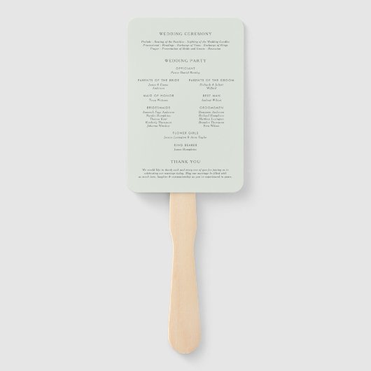 Waterverf pastel vetplanten bruiloft programma handwaaier (Achterkant)