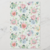 Waterverf pastel vetplanten bruiloft uitnodiging (Achterkant)