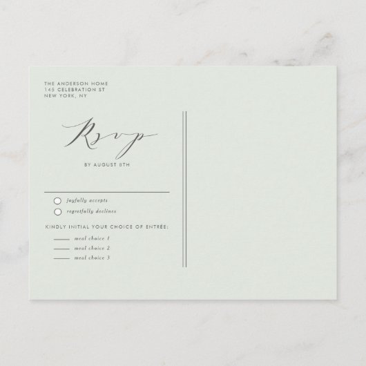 Waterverf pastel vetplanten bruiloft uitnodiging briefkaart (Achterkant)