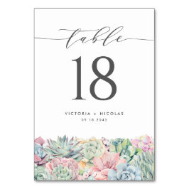 Waterverf pastel vetplanten Garland bruiloft Kaart