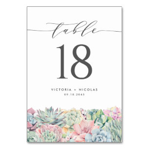 Waterverf pastel vetplanten Garland bruiloft Kaart