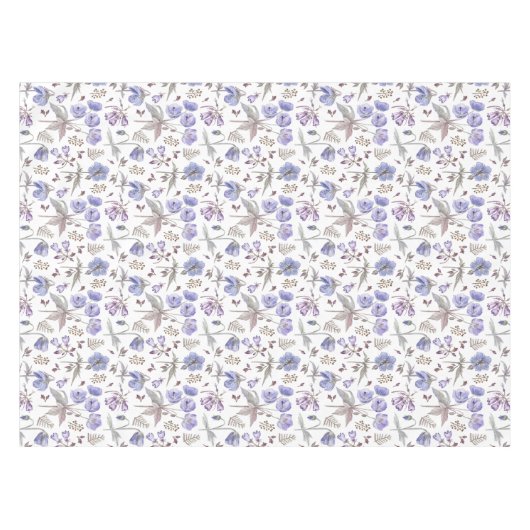  Waterverf Pastel Violet Flowers Tuin Tafelkleed (Voorkant (Horizontaal))