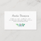 Waterverf Pastel Voorjaar Floral Garland Visitekaartje (Achterkant)