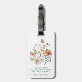 Waterverf Pastel Wildflower Bagagelabel (Achterkant verticaal)