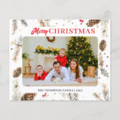 Waterverf Pastel Winter Foto Vakantie Kaart (Voorkant)