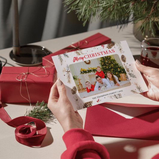 Waterverf Pastel Winter Foto Vakantie Kaart