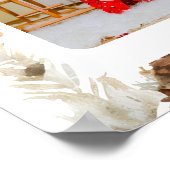 Waterverf Pastel Winter Foto Vakantie Kaart Poster (Hoek)