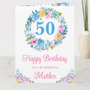 Waterverf Pastel Zomer Bloemen Verjaardag Kaart