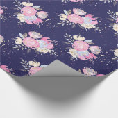 Waterverf pastelbloemen met glitteraccenten cadeaupapier (Hoek)