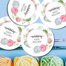 Waterverf pastelgaren gehaakt door etiketten