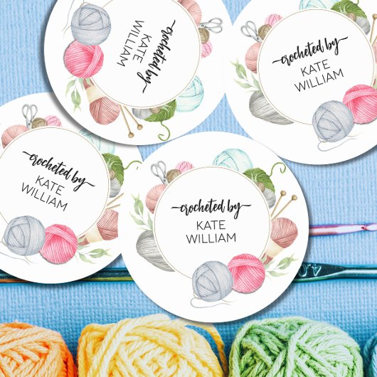 Waterverf pastelgaren gehaakt door etiketten