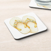 WATERVERF PASTELGELE LOSSE TEENSLIPPERS BIER ONDERZETTER (Linkerzijde)