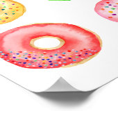 Waterverf pastelkleurdonuts poster (Hoek)