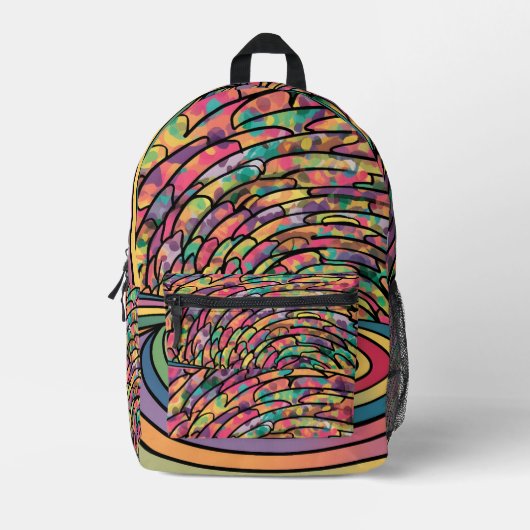  Waterverf pastelkleurige regenboog Bedrukte Rugzak (Voorkant)