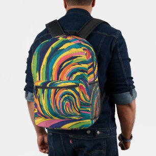  Waterverf pastelkleurige regenboog Bedrukte Rugzak