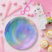 Waterverf Pastelregenboog - Alle opties Papieren Bordje (Feest)