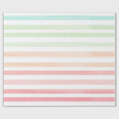 Waterverf Pastelregenboogstrips 2 Cadeaupapier (Vlak)