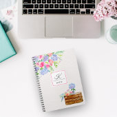 Waterverf Pastelrozen, Hydrangea Monogram Notitieboek