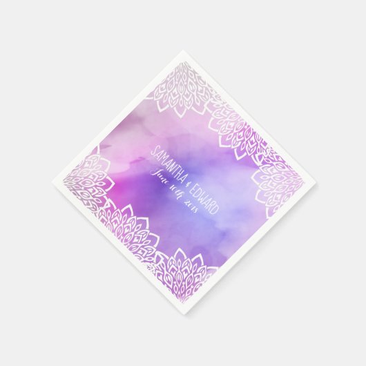 Waterverf Pastels Boho bruiloft servetten (Hoek)