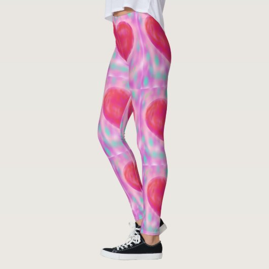 Waterverf pastels met hartjes leggings (Links)