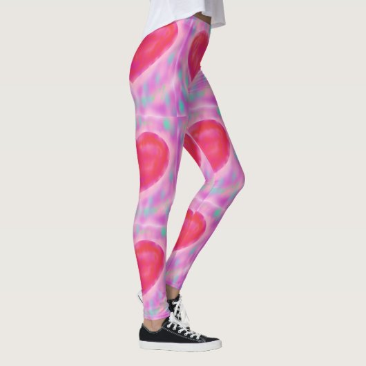 Waterverf pastels met hartjes leggings (Rechts)